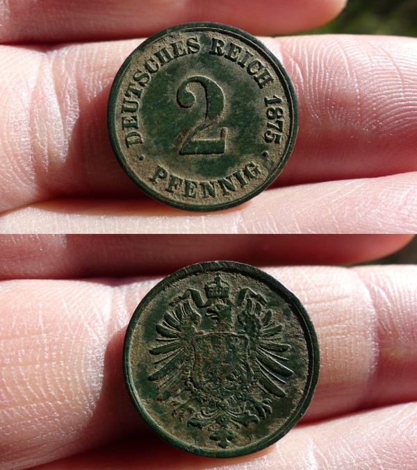 2 Pfennig 1875, Empire Allemand H