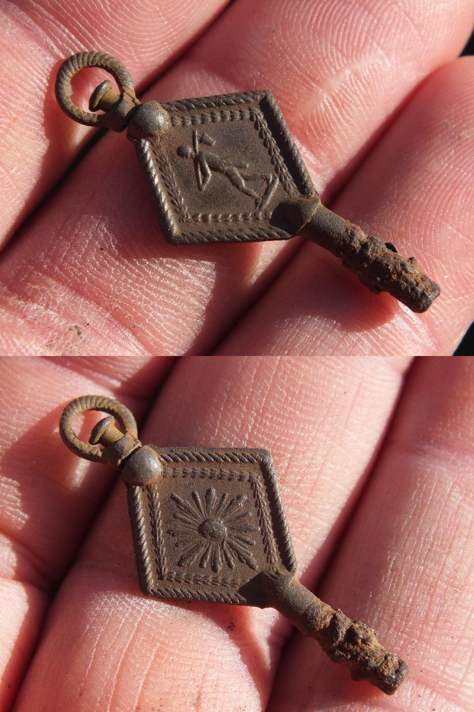 Clé De Montre Pendentif Vintage - Montre De Poche - Occasion Avec Usure Du Temps