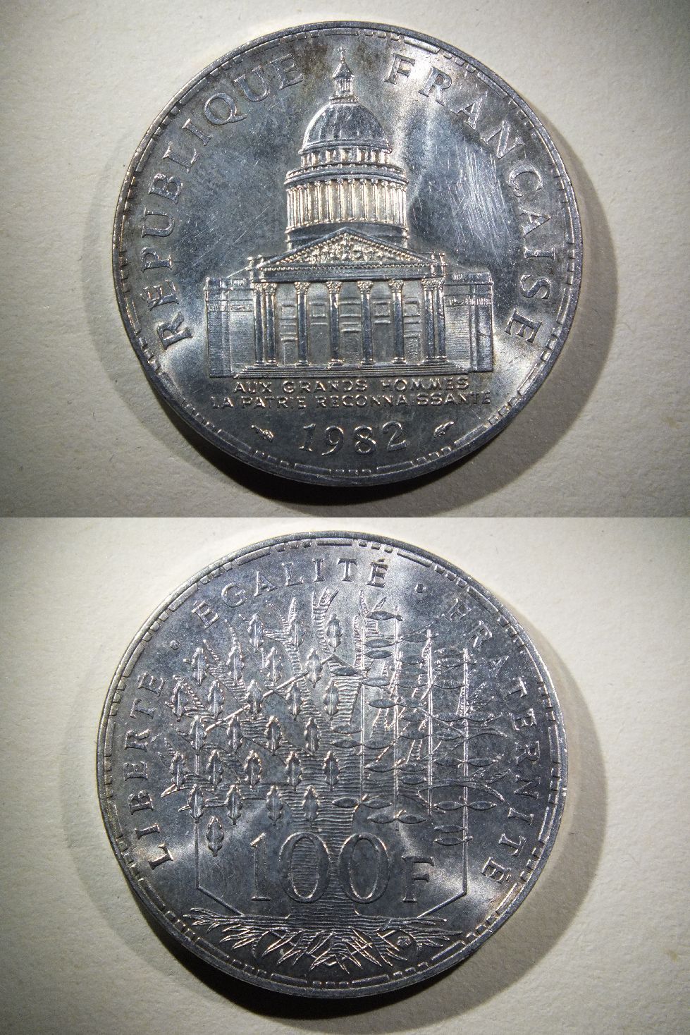 Piece 100 Francs 1982 Aux Grands Hommes